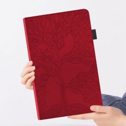 Knížkové pouzdro Embossing Pattern Strom červené – Xiaomi Pad 6S Pro | Levné Kryty | Levné Kryty | Levné Kryty