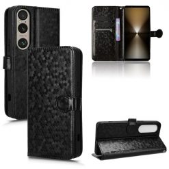 Peněženkové pouzdro Honeycomb Dot Texture Case černé – Sony Xperia 1 VI | Levné Kryty | Levné Kryty | Levné Kryty