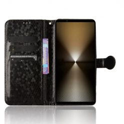 Peněženkové pouzdro Honeycomb Dot Texture Case černé – Sony Xperia 1 VI | Levné Kryty | Levné Kryty | Levné Kryty