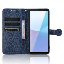 Peněženkové pouzdro Honeycomb Dot Texture Case modré – Sony Xperia 10 VI | Levné Kryty | Levné Kryty | Levné Kryty