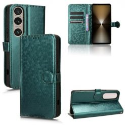 Peněženkové pouzdro Honeycomb Dot Texture Case zelené – Sony Xperia 1 VI | Levné Kryty | Levné Kryty | Levné Kryty