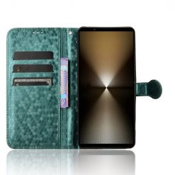 Peněženkové pouzdro Honeycomb Dot Texture Case zelené – Sony Xperia 1 VI | Levné Kryty | Levné Kryty | Levné Kryty