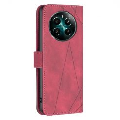 Knížkové pouzdro Rhombus červené – Realme 12+ (12 Plus) | Levné Kryty | Levné Kryty | Levné Kryty