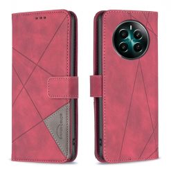 Knížkové pouzdro Rhombus červené – Realme 12+ (12 Plus) | Levné Kryty | Levné Kryty | Levné Kryty