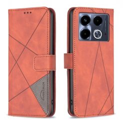 Knížkové pouzdro Rhombus hnědé – Infinix Note 40 | Levné Kryty | Levné Kryty | Levné Kryty