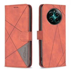 Knížkové pouzdro Rhombus hnědé – Realme 12+ (12 Plus) | Levné Kryty | Levné Kryty | Levné Kryty