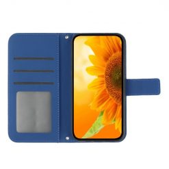 Peněženkové pouzdro Embossing Pattern Květ case modré – Xiaomi Redmi 13 | Levné Kryty | Levné Kryty | Levné Kryty