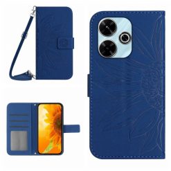 Peněženkové pouzdro Embossing Pattern Květ case modré – Xiaomi Redmi 13 | Levné Kryty | Levné Kryty | Levné Kryty