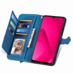 Peněženkové pouzdro Embossing Pattern Leaf case modré – T Phone 2 | Levné Kryty | Levné Kryty | Levné Kryty