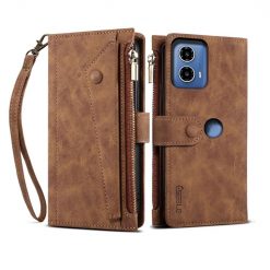 Peněženkové pouzdro Eseble Zip Wallet case hnědé – Motorola Edge 50 Fusion | Levné Kryty | Levné Kryty | Levné Kryty