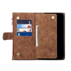 Peněženkové pouzdro Eseble Zip Wallet case hnědé – Motorola Edge 50 Fusion | Levné Kryty | Levné Kryty | Levné Kryty