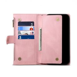 Peněženkové pouzdro Eseble Zip Wallet case růžové – Motorola Edge 50 Fusion | Levné Kryty | Levné Kryty | Levné Kryty