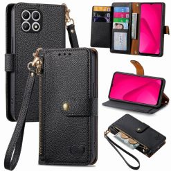 Peněženkové pouzdro Heart zip case černé – T Phone 2 Pro | Levné Kryty | Levné Kryty | Levné Kryty