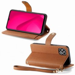 Peněženkové pouzdro Heart zip case hnědé – T Phone 2 Pro | Levné Kryty | Levné Kryty | Levné Kryty