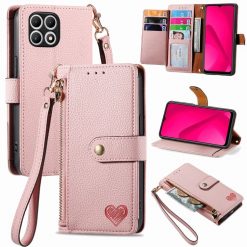 Peněženkové pouzdro Heart zip case růžové – T Phone 2 Pro | Levné Kryty | Levné Kryty | Levné Kryty