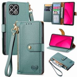 Peněženkové pouzdro Heart zip case zelené – T Phone 2 | Levné Kryty | Levné Kryty | Levné Kryty