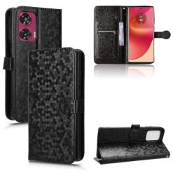 Peněženkové pouzdro Honeycomb Dot Texture Case černé – Motorola Edge 50 Fusion | Levné Kryty | Levné Kryty | Levné Kryty