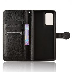 Peněženkové pouzdro Honeycomb Dot Texture Case černé – Motorola Edge 50 Fusion | Levné Kryty | Levné Kryty | Levné Kryty