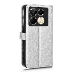 Peněženkové pouzdro Honeycomb Dot Texture Case stříbrné – Infinix Note 40 Pro / 40 Pro+ 5G | Levné Kryty | Levné Kryty | Levné Kryty