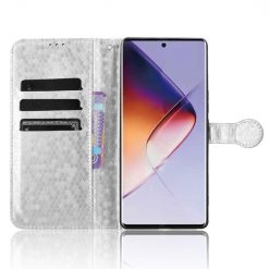 Peněženkové pouzdro Honeycomb Dot Texture Case stříbrné – Infinix Note 40 Pro / 40 Pro+ 5G | Levné Kryty | Levné Kryty | Levné Kryty