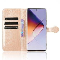 Peněženkové pouzdro Honeycomb Dot Texture Case zlaté – Infinix Note 40 Pro / 40 Pro+ 5G | Levné Kryty | Levné Kryty | Levné Kryty