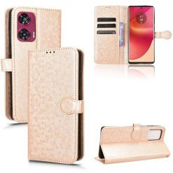 Peněženkové pouzdro Honeycomb Dot Texture Case zlaté – Motorola Edge 50 Fusion | Levné Kryty | Levné Kryty | Levné Kryty