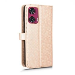 Peněženkové pouzdro Honeycomb Dot Texture Case zlaté – Motorola Edge 50 Fusion | Levné Kryty | Levné Kryty | Levné Kryty