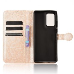 Peněženkové pouzdro Honeycomb Dot Texture Case zlaté – Motorola Edge 50 Fusion | Levné Kryty | Levné Kryty | Levné Kryty