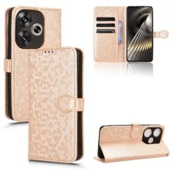 Peněženkové pouzdro Honeycomb Dot Texture Case zlaté – Xiaomi Poco F6 | Levné Kryty | Levné Kryty | Levné Kryty
