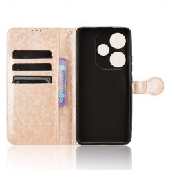 Peněženkové pouzdro Honeycomb Dot Texture Case zlaté – Xiaomi Poco F6 | Levné Kryty | Levné Kryty | Levné Kryty