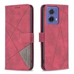 Knížkové pouzdro Rhombus červené – Motorola Moto G85 5G | Levné Kryty | Levné Kryty | Levné Kryty