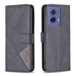 Knížkové pouzdro Rhombus černé – Motorola Moto G85 5G | Levné Kryty | Levné Kryty | Levné Kryty