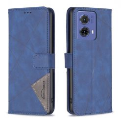 Knížkové pouzdro Rhombus modré – Motorola Moto G85 5G | Levné Kryty | Levné Kryty | Levné Kryty