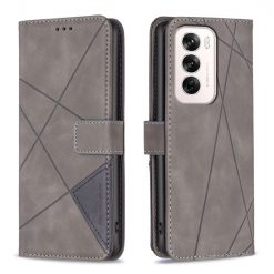 Knížkové pouzdro Rhombus šedé – Oppo Reno 12 | Levné Kryty | Levné Kryty | Levné Kryty