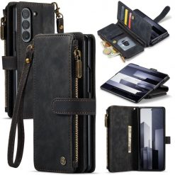 Multifunkční peněženkové pouzdro CaseMe Zip case černé – Samsung Galaxy Z Fold 6 | Levné Kryty | Levné Kryty | Levné Kryty