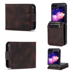 Peněženkové pouzdro AZNS Dream hnědé – Samsung Galaxy Z Flip 6 / Z Flip 7 FE | Levné Kryty | Levné Kryty | Levné Kryty