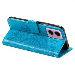 Peněženkové pouzdro Embossing Pattern Mandala Flower modré – Motorola Moto G85 5G | Levné Kryty | Levné Kryty | Levné Kryty