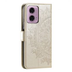 Peněženkové pouzdro Embossing Pattern Mandala Flower zlaté – Motorola Moto G85 5G | Levné Kryty | Levné Kryty | Levné Kryty