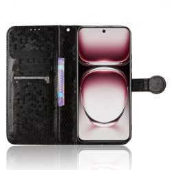 Peněženkové pouzdro Honeycomb Dot Texture Case černé – Oppo Reno 12 Pro | Levné Kryty | Levné Kryty | Levné Kryty