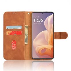 Peněženkové pouzdro Solid hnědé – Motorola Moto G85 5G | Levné Kryty | Levné Kryty | Levné Kryty