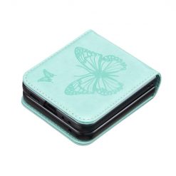 Pouzdro Embossing Pattern Motyl zelené – Samsung Galaxy Z Flip 6 / Z Flip 7 FE | Levné Kryty | Levné Kryty | Levné Kryty