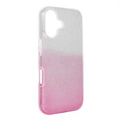 Třpytivý Kryt Forcell Shining transparentno-růžový – Apple iPhone 16 Plus