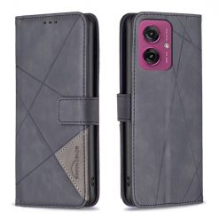 Knížkové pouzdro Rhombus černé – Motorola Moto G55 5G | Levné Kryty | Levné Kryty | Levné Kryty