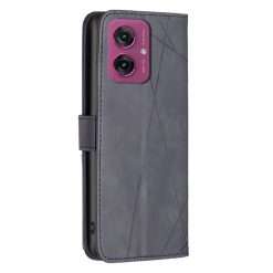 Knížkové pouzdro Rhombus černé – Motorola Moto G55 5G | Levné Kryty | Levné Kryty | Levné Kryty