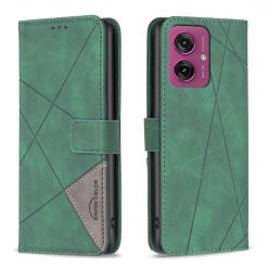 Knížkové pouzdro Rhombus zelené – Motorola Moto G55 5G | Levné Kryty | Levné Kryty | Levné Kryty
