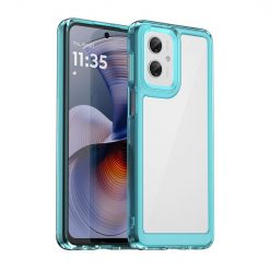 Ochranný kryt Colorful Acrylic case transparentno-modrý – Motorola Moto G55 5G