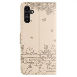 Alternative view of Peněženkové pouzdro Embossing Pattern Kočky béžové – Samsung Galaxy S24 FE
