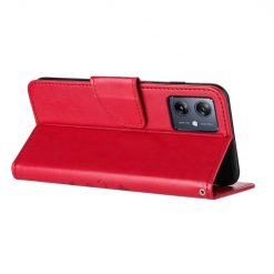 Peněženkové pouzdro Embossing Pattern Motyl a květ červené – Motorola Moto G55 5G | Levné Kryty | Levné Kryty | Levné Kryty
