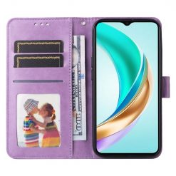 Peněženkové pouzdro Embossing Pattern Slunečnice fialové – Honor X6b | Levné Kryty | Levné Kryty | Levné Kryty