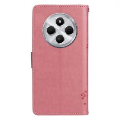 Alternative view of Peněženkové pouzdro Embossing Pattern Strom a kočka bledorůžové – Xiaomi Redmi 14C / Poco C75